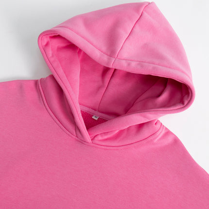 Women's Autumn and Winter Hooded Loose Sweatshirt Women's Autumn and Winter Solid Color Shaker Pullover Pocket Sweatshirt