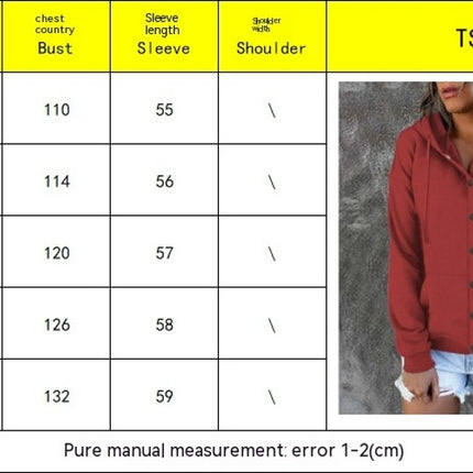 Women's Loose Casual Hooded Jacket Jogger Activewear Long Sleeve Kangaroo Pocket with Button Jacket Drawstring Hoodie