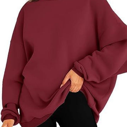 Women's Casual Hoodie Long Sleeve Padded Pullover Top Solid Color Fashion Loose Casual Sweatshirt