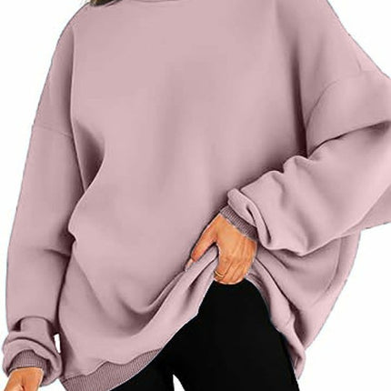 Women's Casual Hoodie Long Sleeve Padded Pullover Top Solid Color Fashion Loose Casual Sweatshirt