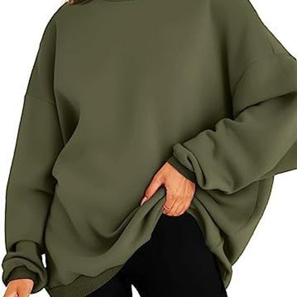 Women's Casual Hoodie Long Sleeve Padded Pullover Top Solid Color Fashion Loose Casual Sweatshirt