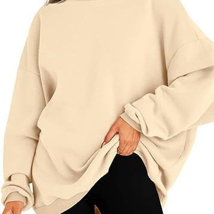 Women's Casual Hoodie Long Sleeve Padded Pullover Top Solid Color Fashion Loose Casual Sweatshirt