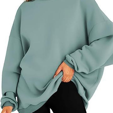 Women's Casual Hoodie Long Sleeve Padded Pullover Top Solid Color Fashion Loose Casual Sweatshirt