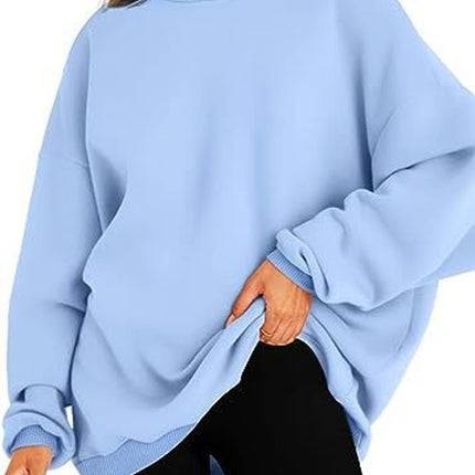 Women's Casual Hoodie Long Sleeve Padded Pullover Top Solid Color Fashion Loose Casual Sweatshirt