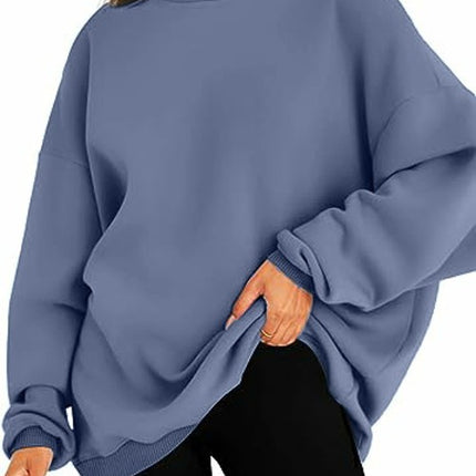 Women's Casual Hoodie Long Sleeve Padded Pullover Top Solid Color Fashion Loose Casual Sweatshirt