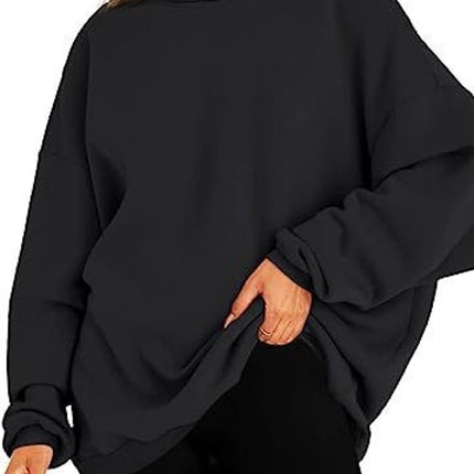 Women's Casual Hoodie Long Sleeve Padded Pullover Top Solid Color Fashion Loose Casual Sweatshirt