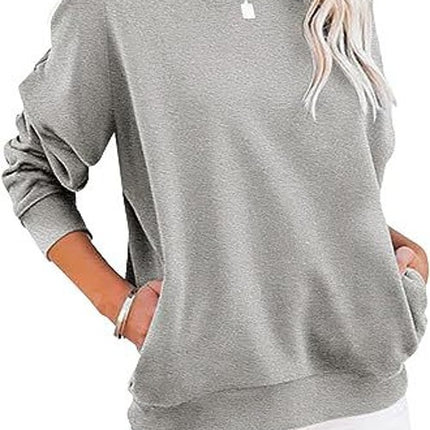 Women's Colorblocking Casual Long Sleeve Top Round Neck Sweatshirt Loose Pullover Pocket Sweatshirt 1