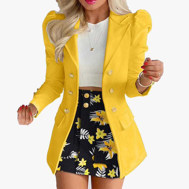 Suit Suit Women's Short Skirt Suit Two-piece Dress Dress Long Sleeve Temperament Plaid Printed Popular Vacation Casual