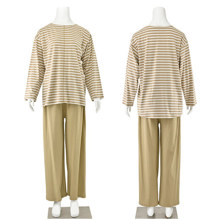 Pajama set for couples paired with striped pajamas, long sleeved tops and pants, casual wear, home wear set