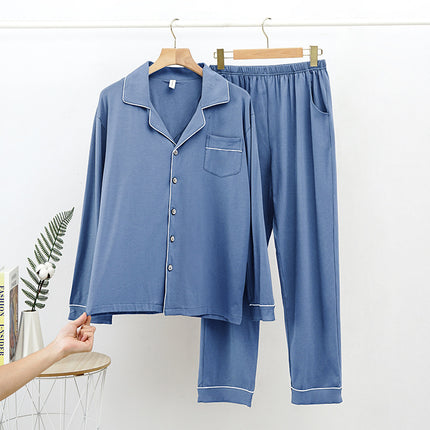 Modal thin spring and summer men and women long-sleeved pajamas set modal homewear men and women suit