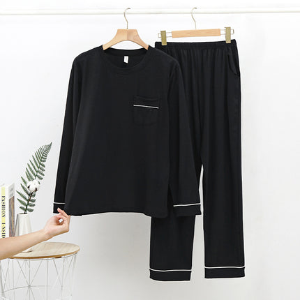 Modal thin spring and summer men and women long-sleeved pajamas set modal homewear men and women suit 1