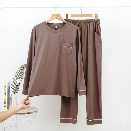 Modal thin spring and summer men and women long-sleeved pajamas set modal homewear men and women suit 1