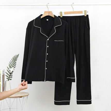 Modal thin spring and summer men and women long-sleeved pajamas set modal homewear men and women suit