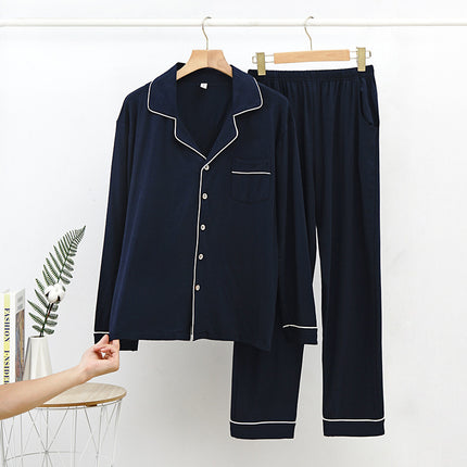 Modal thin spring and summer men and women long-sleeved pajamas set modal homewear men and women suit