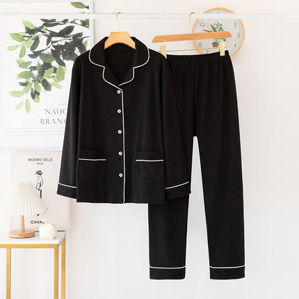 Modal thin spring and summer men and women long-sleeved pajamas set modal homewear men and women suit 2