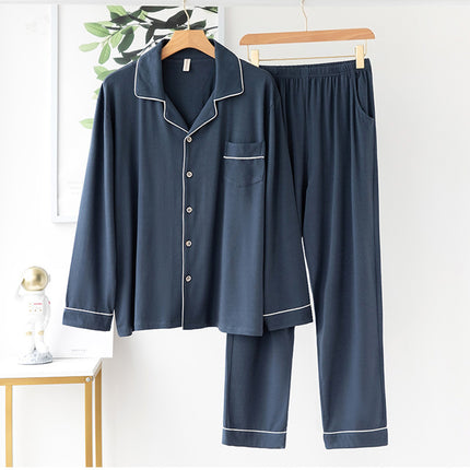 Modal thin spring and summer men and women long-sleeved pajamas set modal homewear men and women suit