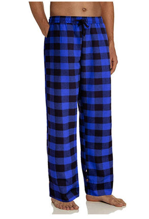 Spring and Autumn Men's Plaid Sleeping Pants Single Strip Loose Casual Home Sleeping Pants for Men