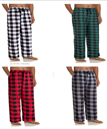 Spring and Autumn Men's Plaid Sleeping Pants Single Strip Loose Casual Home Sleeping Pants for Men