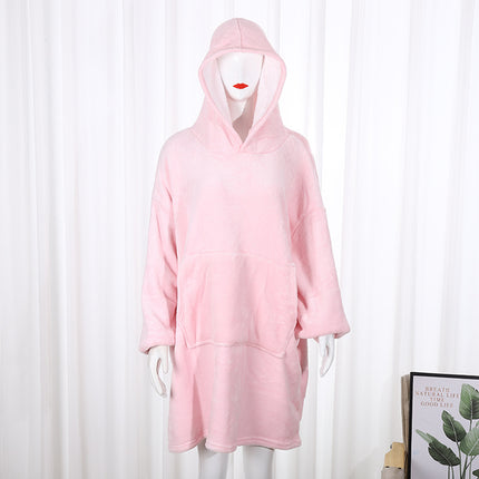 Hooded Sweatshirt Blanket Padded Warm Pajamas Women Home Lazy Warm Robe