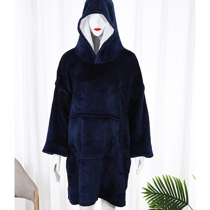 Hooded Sweatshirt Blanket Padded Warm Pajamas Women Home Lazy Warm Robe