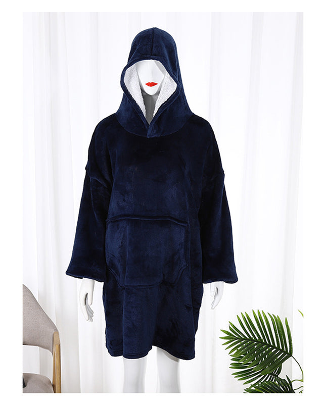 Hooded Sweatshirt Blanket Padded Warm Pajamas Women Home Lazy Warm Robe