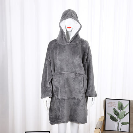 Hooded Sweatshirt Blanket Padded Warm Pajamas Women Home Lazy Warm Robe