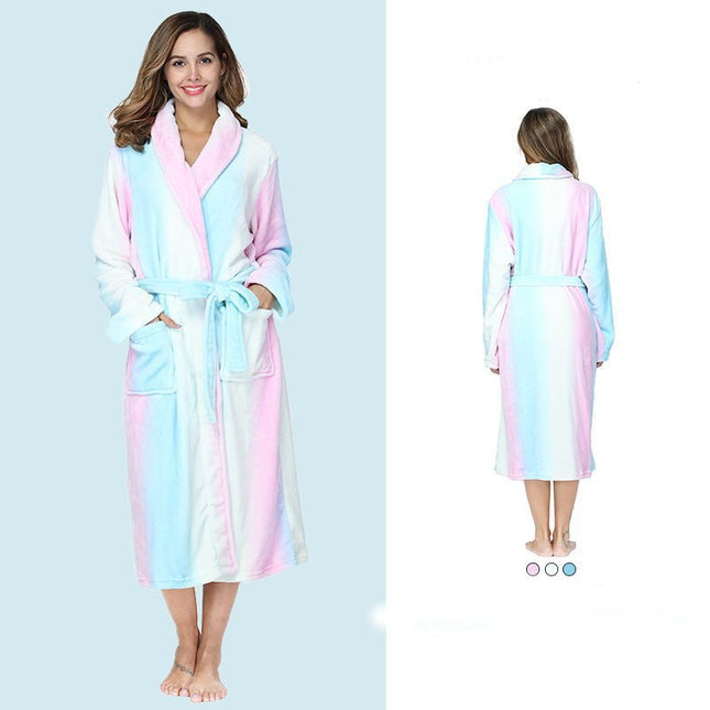 Women's Fleece Drawstring Tie Bathrobe Long Hooded Lightweight Bathroom robe