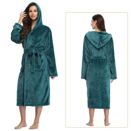 Thickened and lengthened and fattened belt robe for men and women face towel robe couple dresses