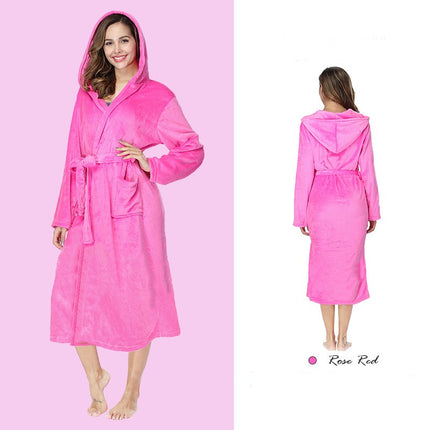 Thickened and lengthened and fattened belt robe for men and women face towel robe couple dresses