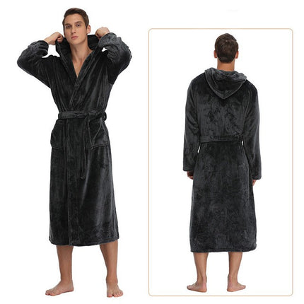 Thickened and lengthened and fattened belt robe for men and women face towel robe couple dresses