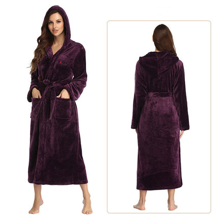 Thickened and lengthened and fattened belt robe for men and women face towel robe couple dresses