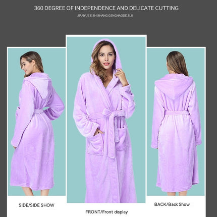 Thickened and lengthened and fattened belt robe for men and women face towel robe couple dresses