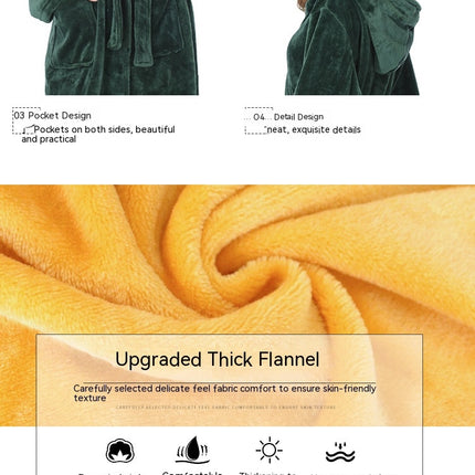 Thickened and lengthened and fattened belt robe for men and women face towel robe couple dresses