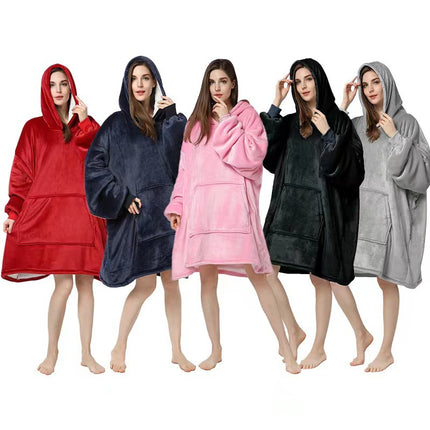 Pullover Fleece Jacket Hooded Sloth Blanket Outdoor Cotton Clothing Cold Weather Jacket