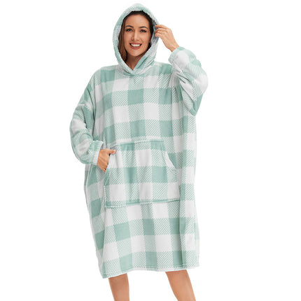 Womens Long Hooded Bathrobe Fleece Full Length Bathrobe with Hood Winter Sleepwear