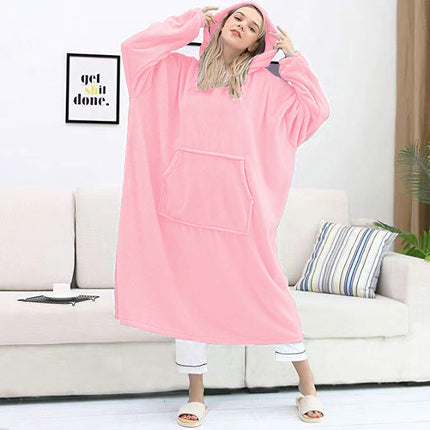 Womens Long Hooded Bathrobe Fleece Full Length Bathrobe with Hood Winter Sleepwear