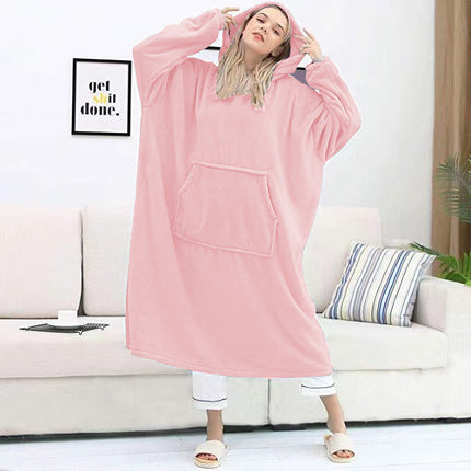 Womens Long Hooded Bathrobe Fleece Full Length Bathrobe with Hood Winter Sleepwear