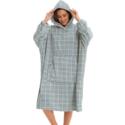 Womens Long Hooded Bathrobe Fleece Full Length Bathrobe with Hood Winter Sleepwear