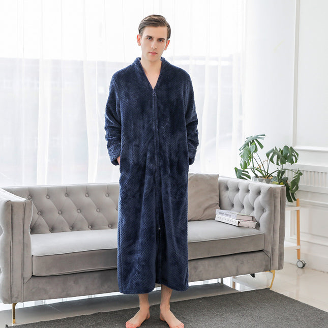 Facecloth robe couple thickened and lengthened and fattened nightgown men and women