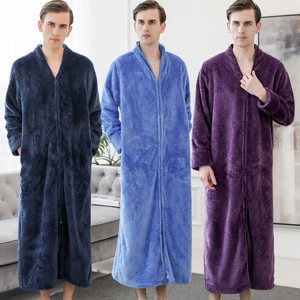 Facecloth robe couple thickened and lengthened and fattened nightgown men and women