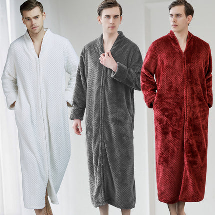 Facecloth robe couple thickened and lengthened and fattened nightgown men and women