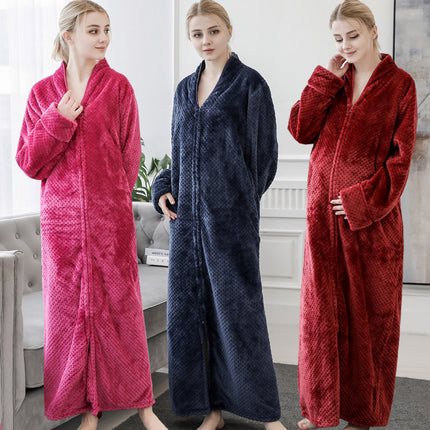 Facecloth robe couple thickened and lengthened and fattened nightgown men and women