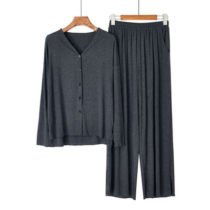 Spring and Autumn line modal cotton thin section of ladies pajamas long-sleeved cardigan set