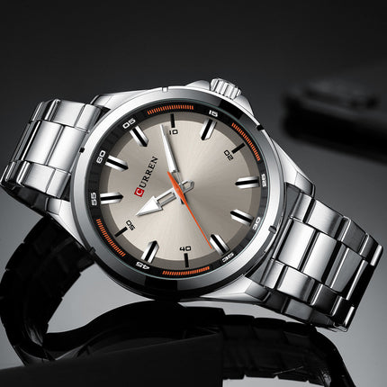 Men's Fashion Watches, Stainless Steel Strap wristwatches Waterproof Quartz Business Watch for Men