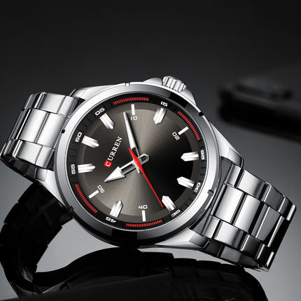 Men's Fashion Watches, Stainless Steel Strap wristwatches Waterproof Quartz Business Watch for Men