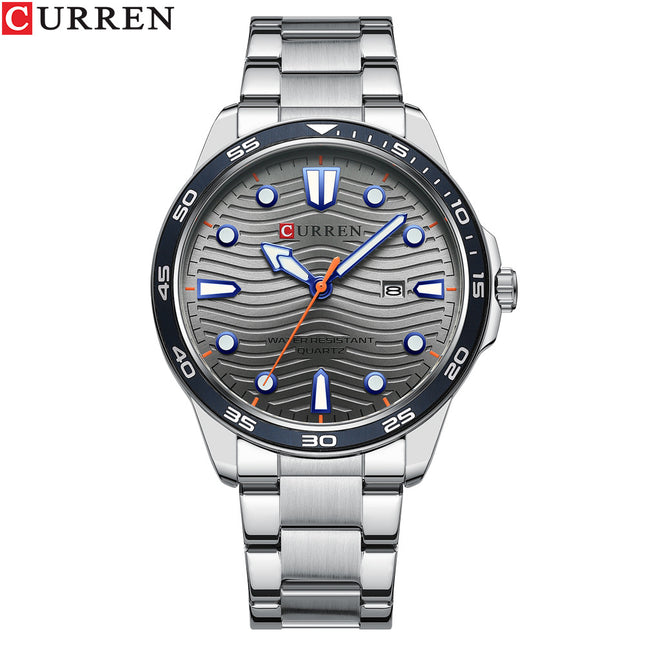 Mens Watches Fashion Waterproof Stainless Steel Analogue Quartz Watch Business Calendar Wrist Watch for Men