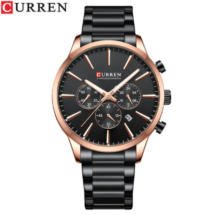 Men's Calendar Business Watches Men's Analog Quartz Waterproof Watches for Man Wrist Steel Strap Watch for Men