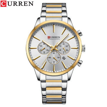 Men's Calendar Business Watches Men's Analog Quartz Waterproof Watches for Man Wrist Steel Strap Watch for Men