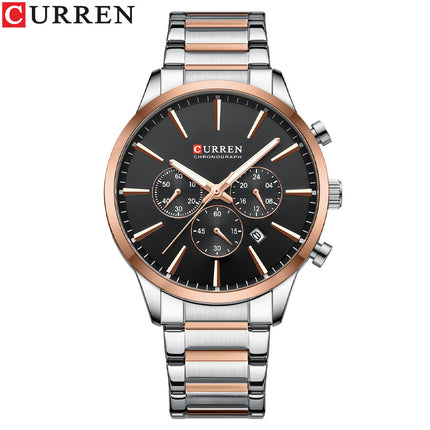 Men's Calendar Business Watches Men's Analog Quartz Waterproof Watches for Man Wrist Steel Strap Watch for Men