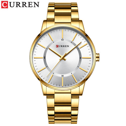 Men's Watches Fashion Waterproof Stainless Steel Analogue Quartz Watch Business Leisure Wrist Watch for Men